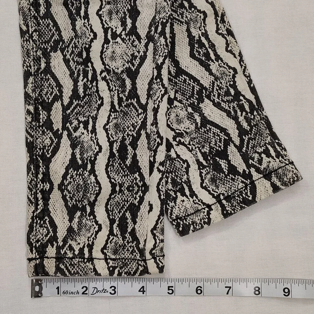 Snakeskin Print Skinny Pants Size 6 Wild Fable Neutral Stretch Denim Pockets - Picture 14 of 16